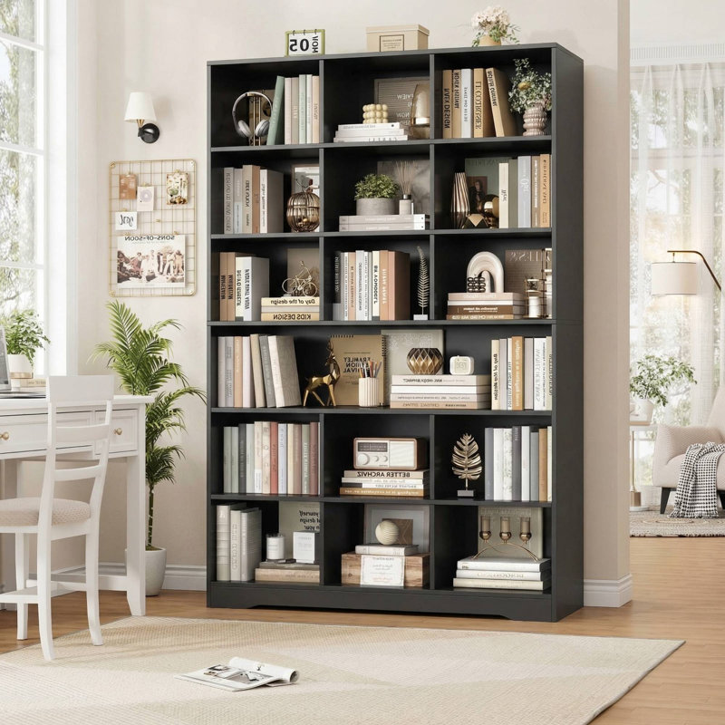 76.1"H X 47.2"W  Standard Bookcase, Black