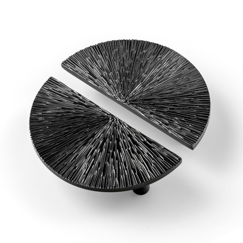 Nouveauté, ensemble de poignées circulaires irrégulières, Noir poli