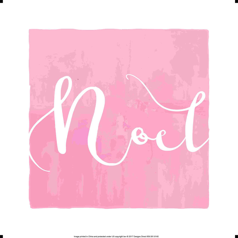 «Blush Noel», art textuel sur toile tendue, H 20 po x l 20 po