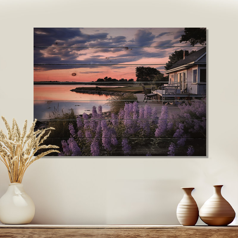 Serenade mauve avec impression sur bois, H 10 po x l 20 po x P 0,78 po