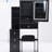 Compact Left Bedside Table Vanity With Padded Stool & Touch Led Mirror, Adjustable Brightness And Three Color Options, Black , American Cabinet Comfortable Touchable Sliding , Style-1247473469