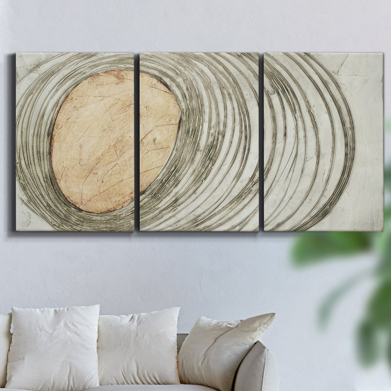 Ethereal Landscape I - 3 pièces, reproduction sur toile tendue, H 36 po x l 72 po x P 2 po