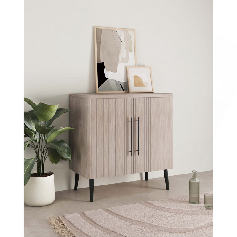 Jodie 31" Fluted Accent Cabinet, Oak