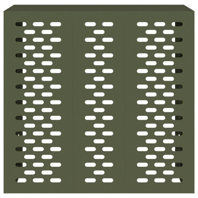 Vidaxl Air Conditioner Cover - Olive Green, 43.3X19.7X41.3 In, Steel