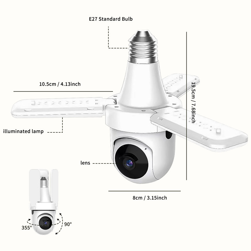 Caméra de sécurité 1 080 P pour la maison et l'extérieur