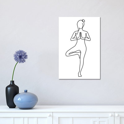 Yoga Tree Pose 1 Piece Wrapped Canvas Wall Art