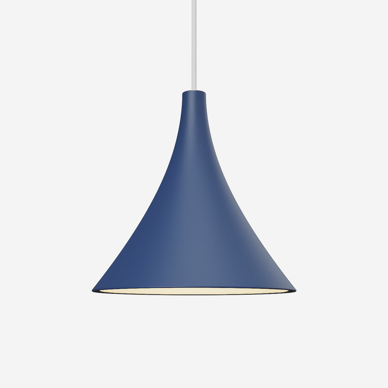 Gota Pendant Light, Midnight, White, 14" H x 9.84" W x 9.84" D