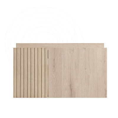 24" White Oak Woodgrain Plywood Cabinet with Double Doors (Basin Not Included)