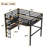 Full Size Black Metal Loft Bed with Desk, Storage Basket, Clock, and USB Charging Port – Space-Saving Multifunctional Bed-1110969132