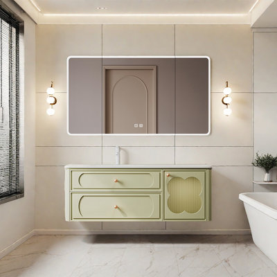 French minimalist cream-style bathroom cabinet