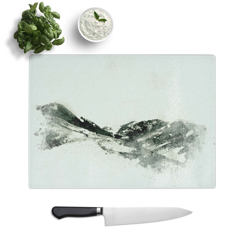 Tempered Glass Path Through the Lake District Chopping Board, 28.5 cm W x 20 cm L