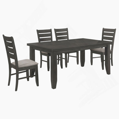 Grey And Dark Grey 5-Piece Rectangular Dining Set