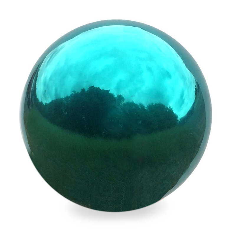 Teal 10-Inch Stainless Steel Weather-Resistant Gazing Ball
