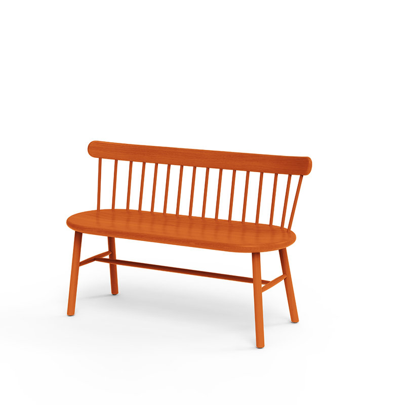Ai Solid Wood Bench, Orange