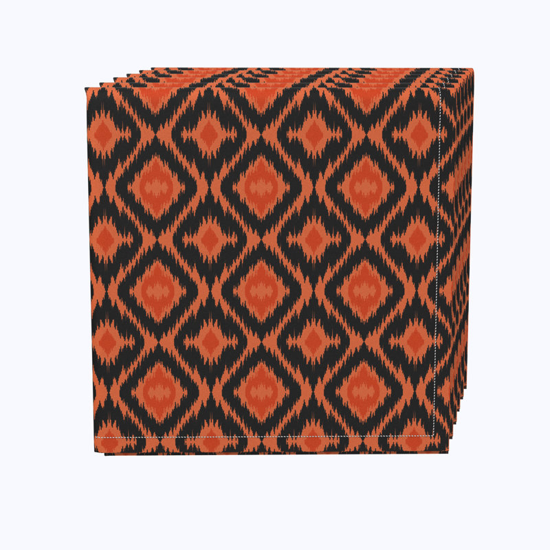 Polyester Floral Square Napkin, Ikat Halloween