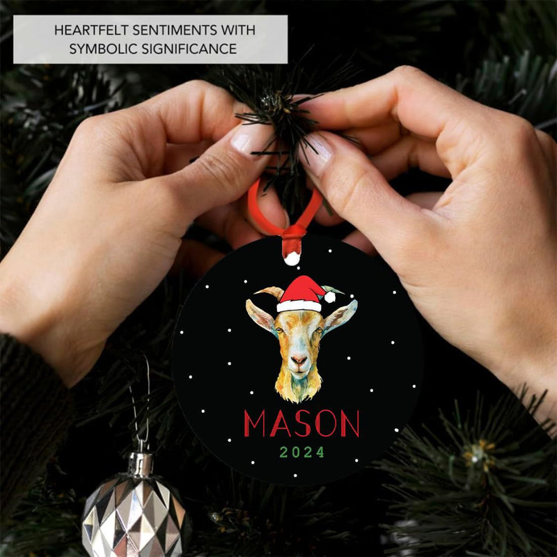 Décoration d'arbre de chèvre en métal sur mesure, Oui