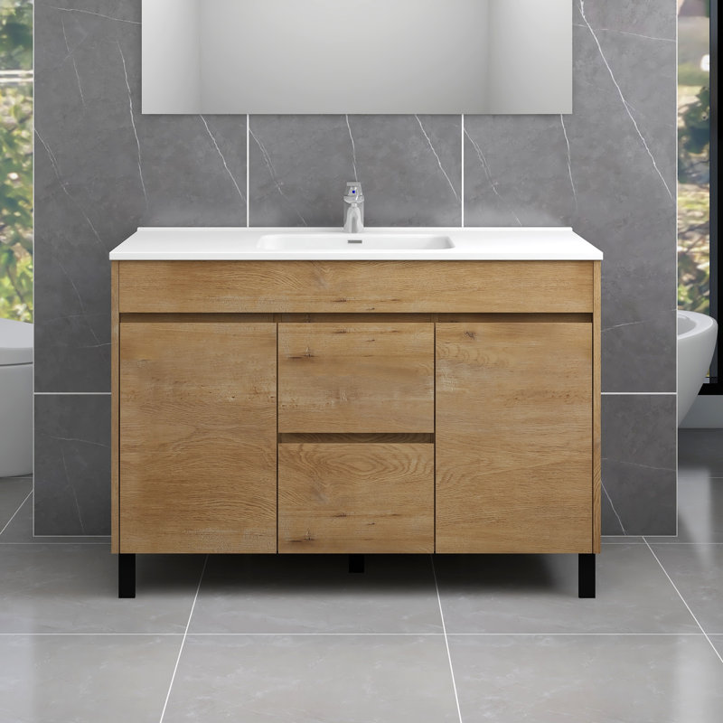 Buyce 48'' Single Bathroom Vanity with Ceramic Top