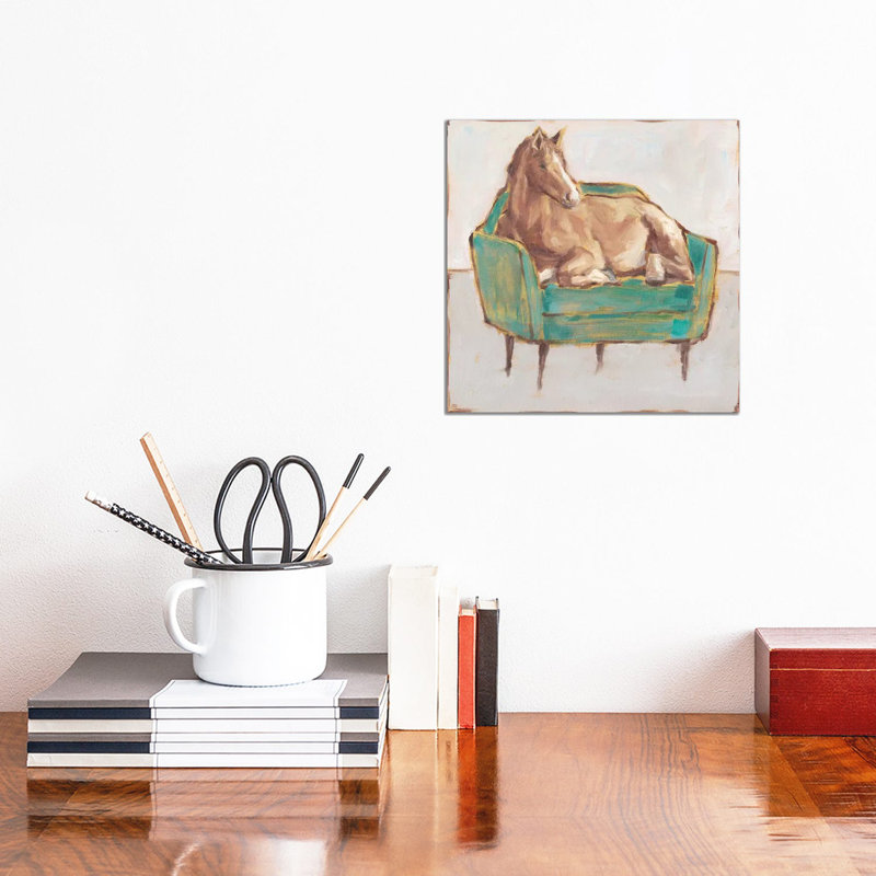 " Refined Comfort III " by Ethan Harper, 26'' H x 26'' W x 1.5'' D, White Framed, No Mat