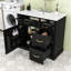 Meuble-lavabo 4 tiroirs avec lavabo en céramique, tablette réglable et armoire de rangement-894379959