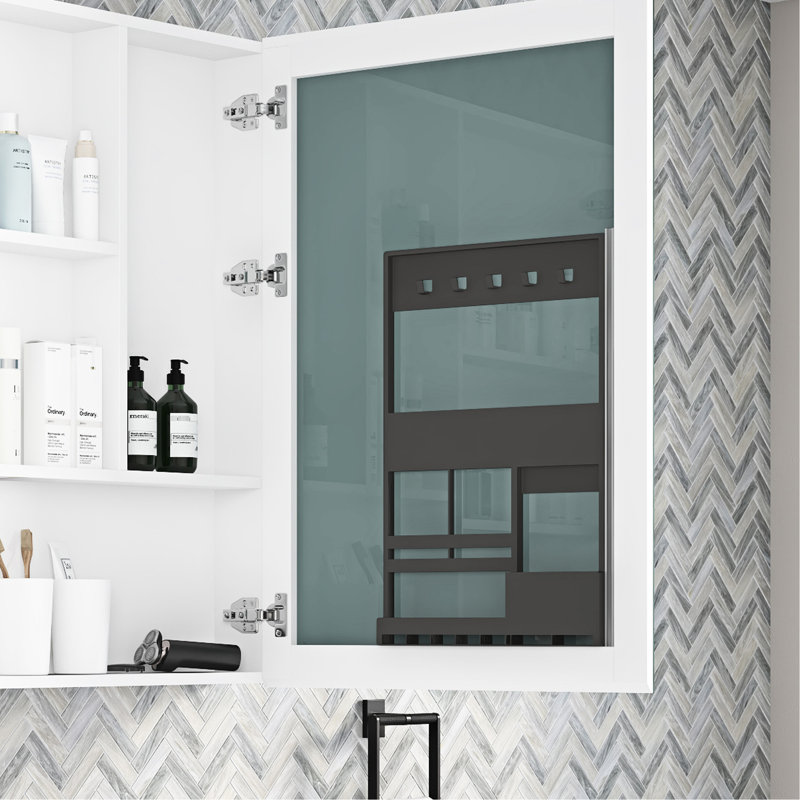 Armoire à pharmacie 48 po x 36 po avec rebords biseautés - beaucoup de rangement, bois d'ingénierie, image claire commode miroir l 48 po x H 36 po