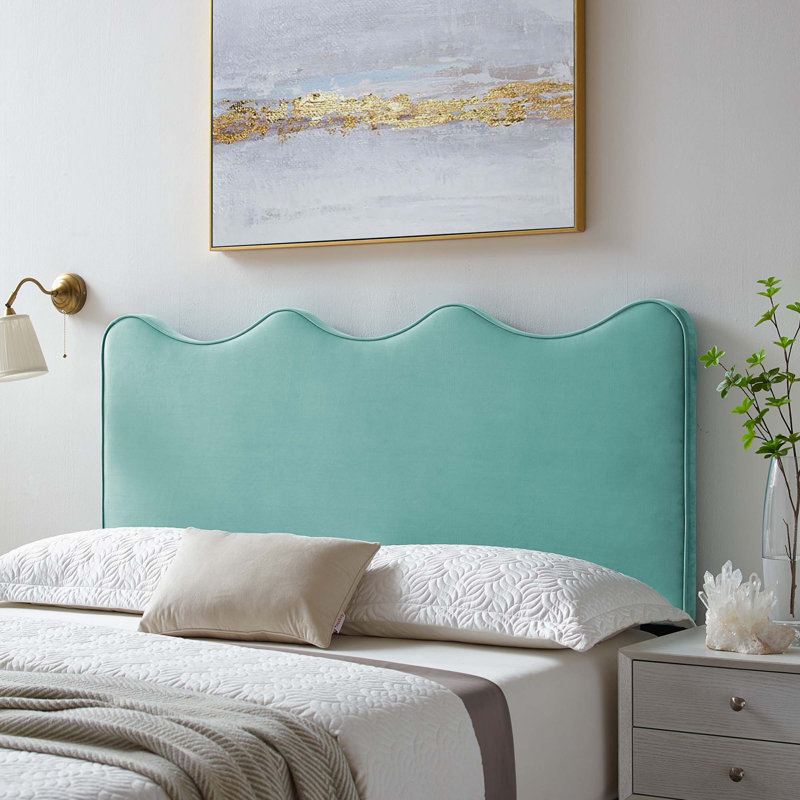 Velvet Upholstered Panel Headboard, Pink, Twin