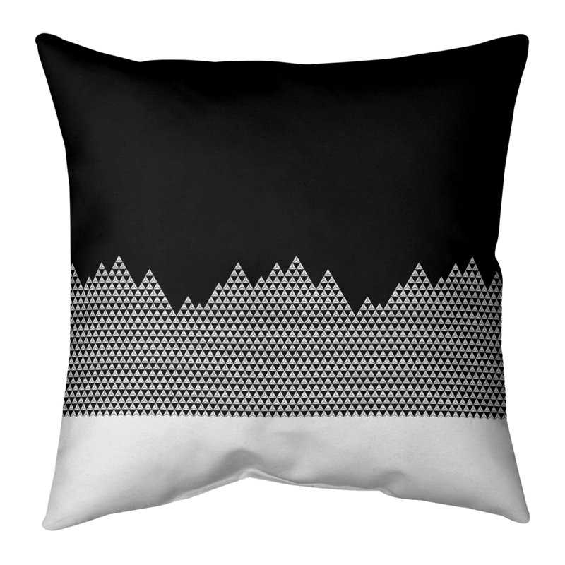 Housse et insert de coussin carré Mcguigan Mountain, H 18 po x l 18 po, Pas de bourre, Noir