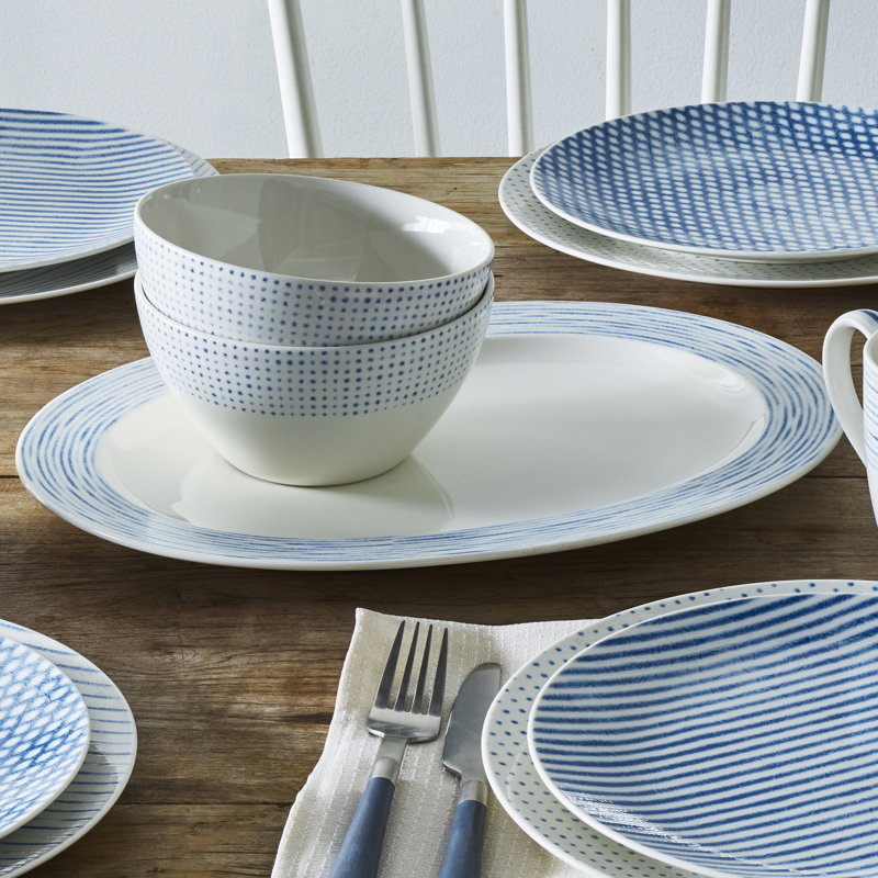 Plateau hamac Noritake, 14 po, Bleu