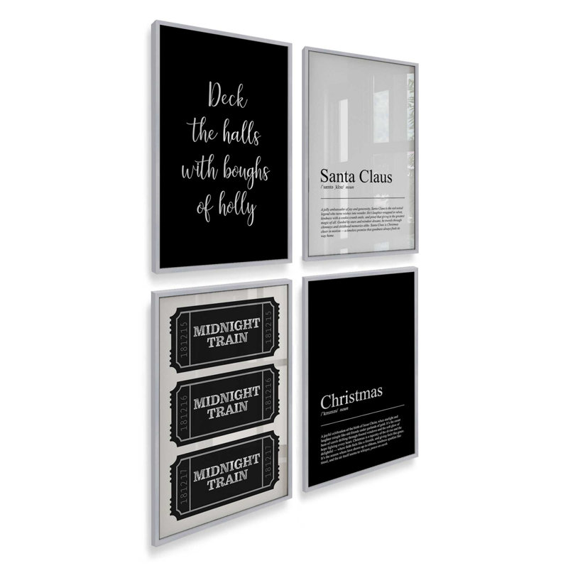 Tidings in Type Art Prints, Chrome poli, H 15,5 po x l 50 po