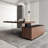 71.5" Modern Standing L-Shape Desk with Side Cabinet and lifter Desktop (Table Top Has No Pre-Drilled Holes)-1369162907