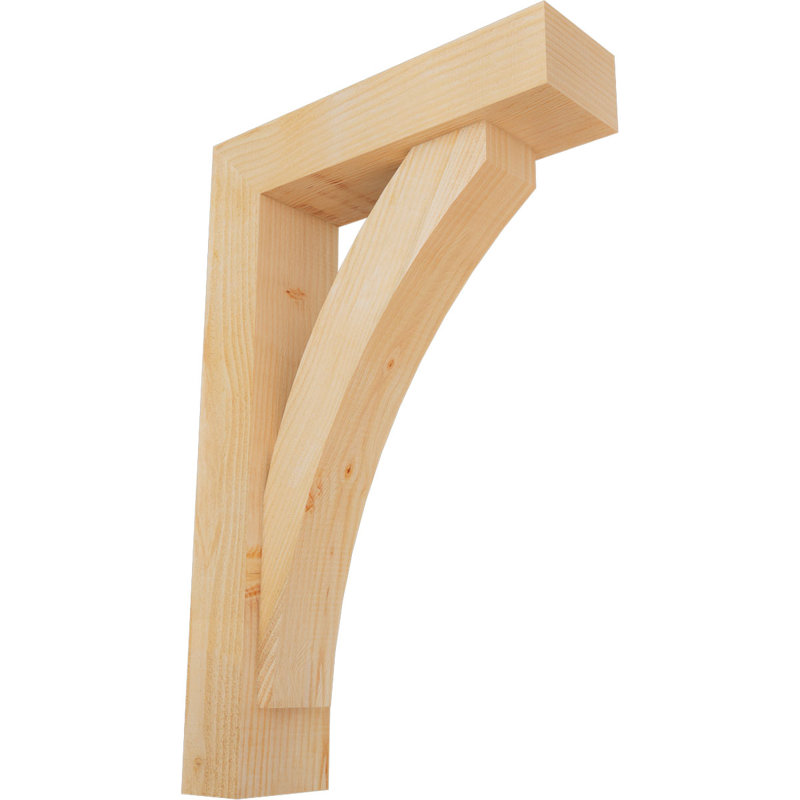 Thorton Block Bracket with Offset Brace, 34 x 22, 6"W Douglas Fir (Rough Sawn)