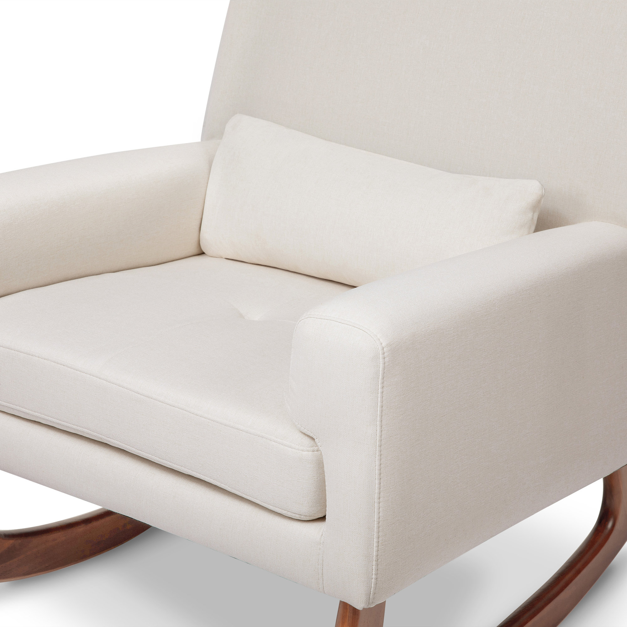 Sleepytime Rocking Chair, White Polyester, Walnut