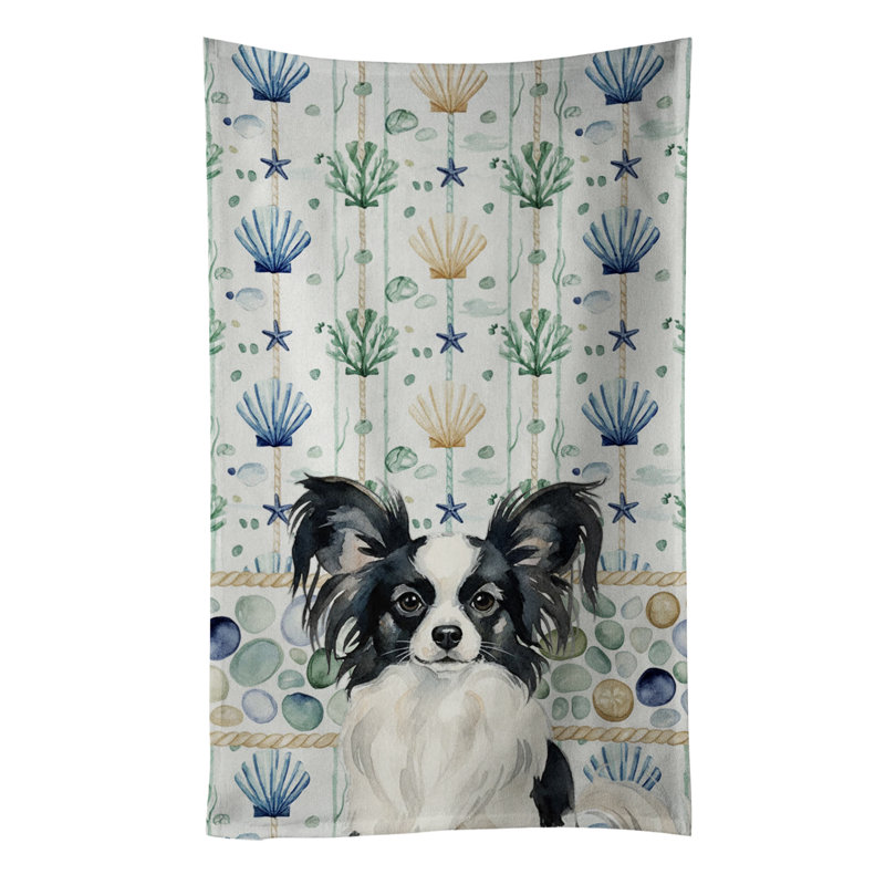 Torchon noir et blanc Papillon, Black and White Papillon