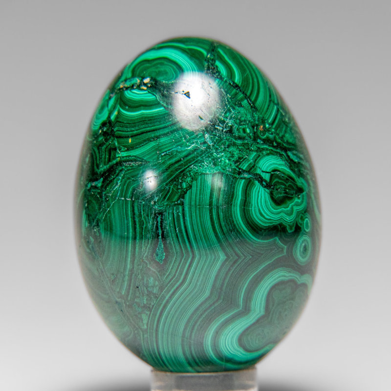 Genuine Polished Malachite Egg (154.9 Grams)