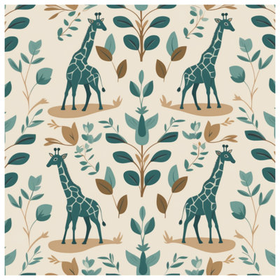 Giraffe Leaf Pattern Wall Tapestry - Giraffe Wall Decor