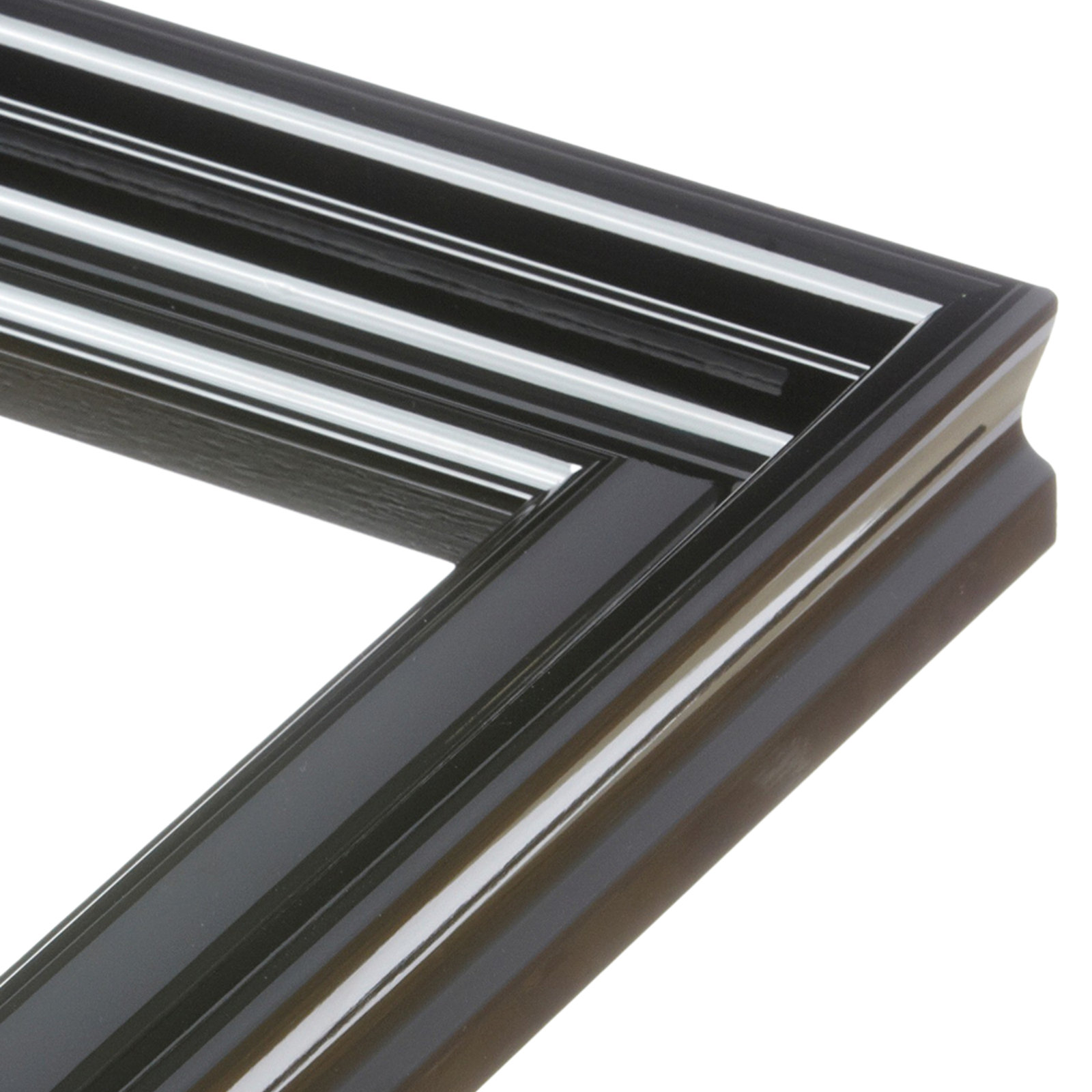 Lilli Wood Beveled Picture Frame with Mat, 8" x 10", 16" x 20", Black