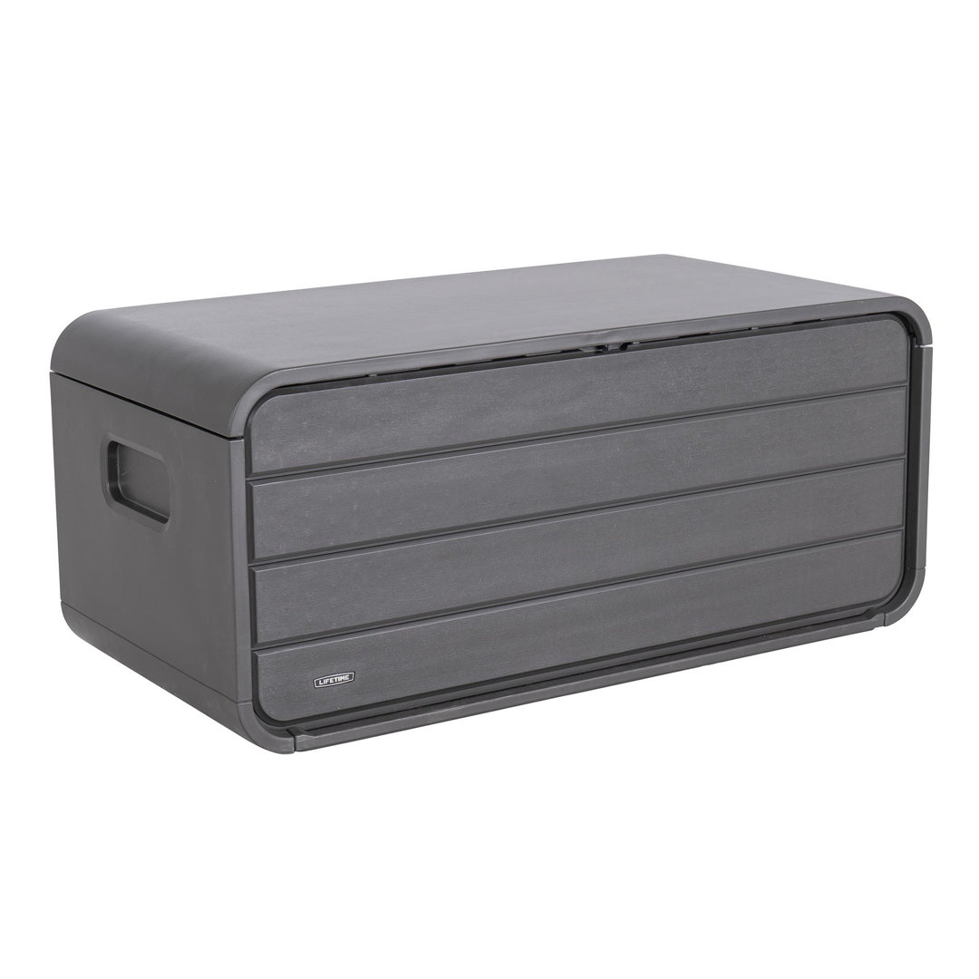 Lifetime 28.3" W 136 Gallons Water Resistant Polyethylene Plastic Lockable Modern Outdoor Deck Box