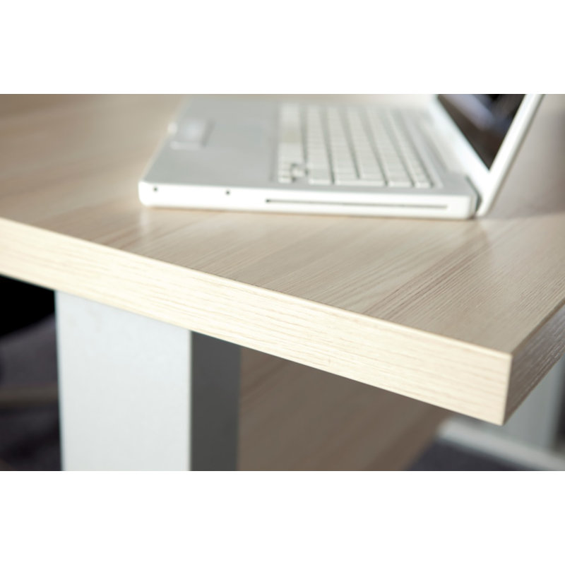 Stampa Writing Desk, Light Brown/Silver, 70cm H x 120cm W x 80cm D