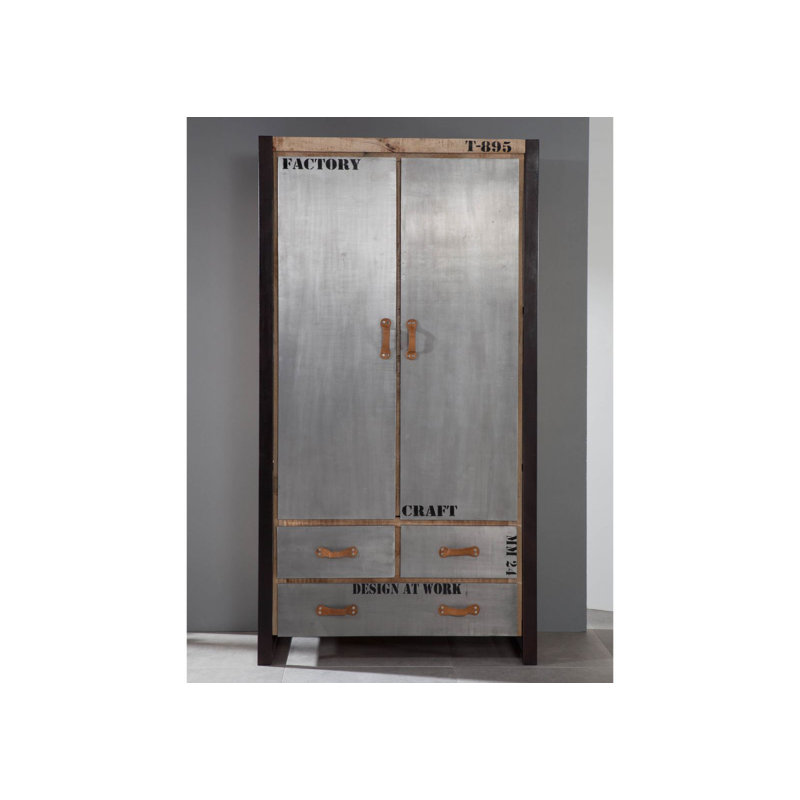 Factory 2 Door Solid Wood Wardrobe