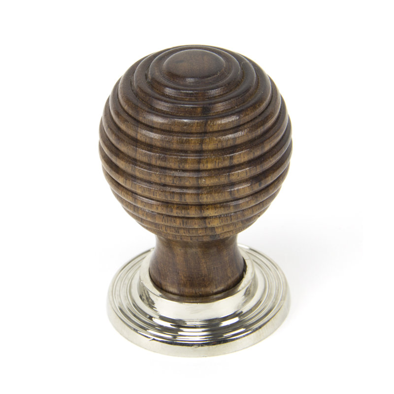 Beehive Cabinet Round Knob, Polished Nickel, Rosewood