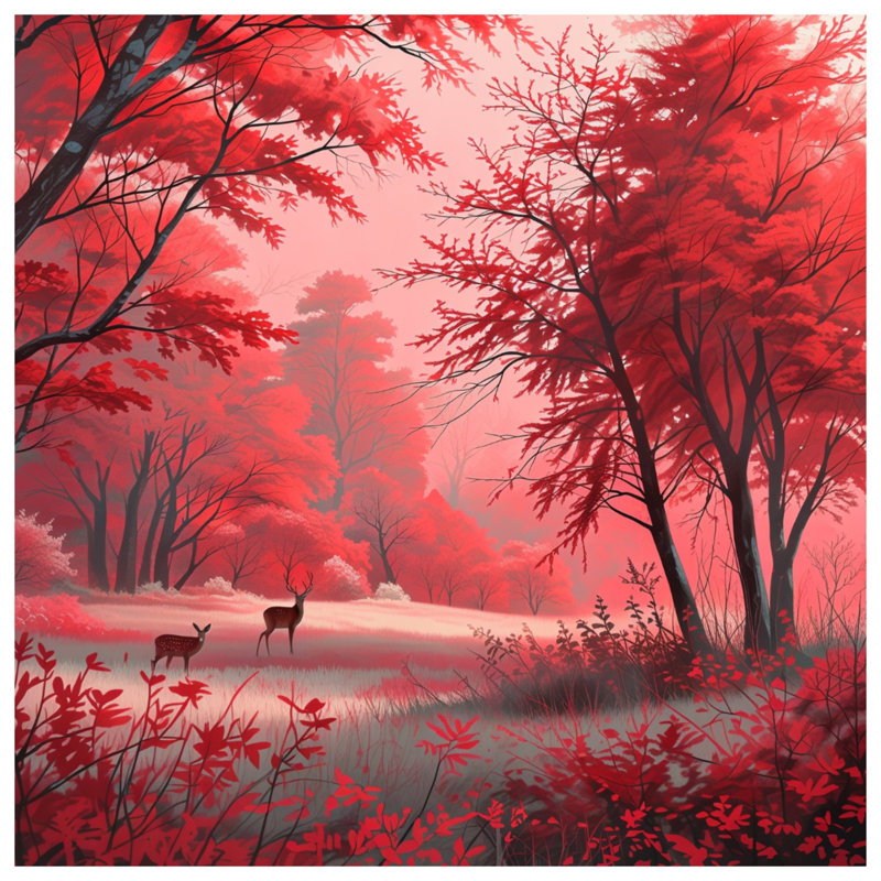 Housses de couette Red Autumn Forest, Très grand lit