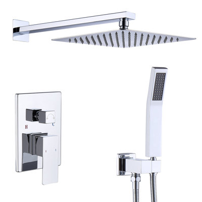 Luxueux système de douche à pluie en métal à finition moderne, expérience de spa à domicile