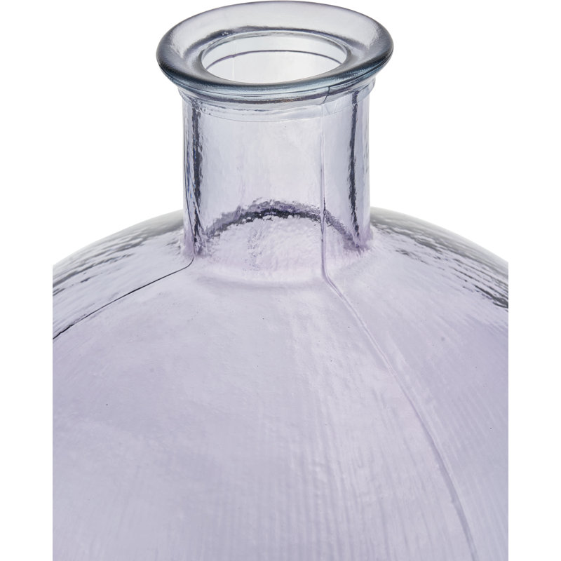 Round Recycled Glass Vase, Lilac