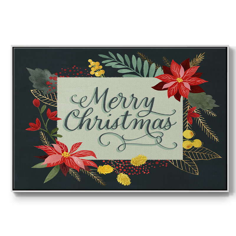 Bright Christmas Night I, H 17 po x l 25 po x P 2 po, Toile encadrée flottée blanche, Non