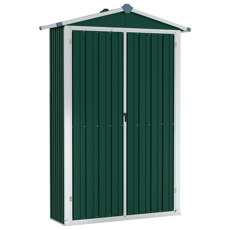 vidaXL Garden Shed Green 45.7"x17.7"x68.9" Galvanized Steel, Green
