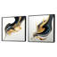 Noir, blanc et or liquide - ensemble de 2 collages carrés modernes-2145787336-2145787337