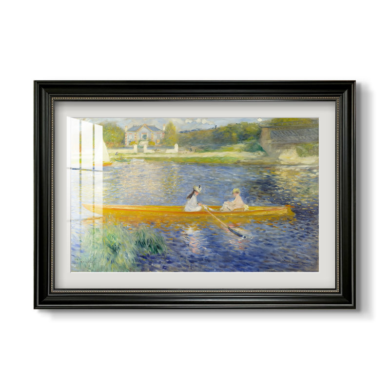 Le Skiff (La Yole), 1875-Pierre-Auguste Renoir-Impression encadrée personnalisée, Format intérieur 20 po x 28 po