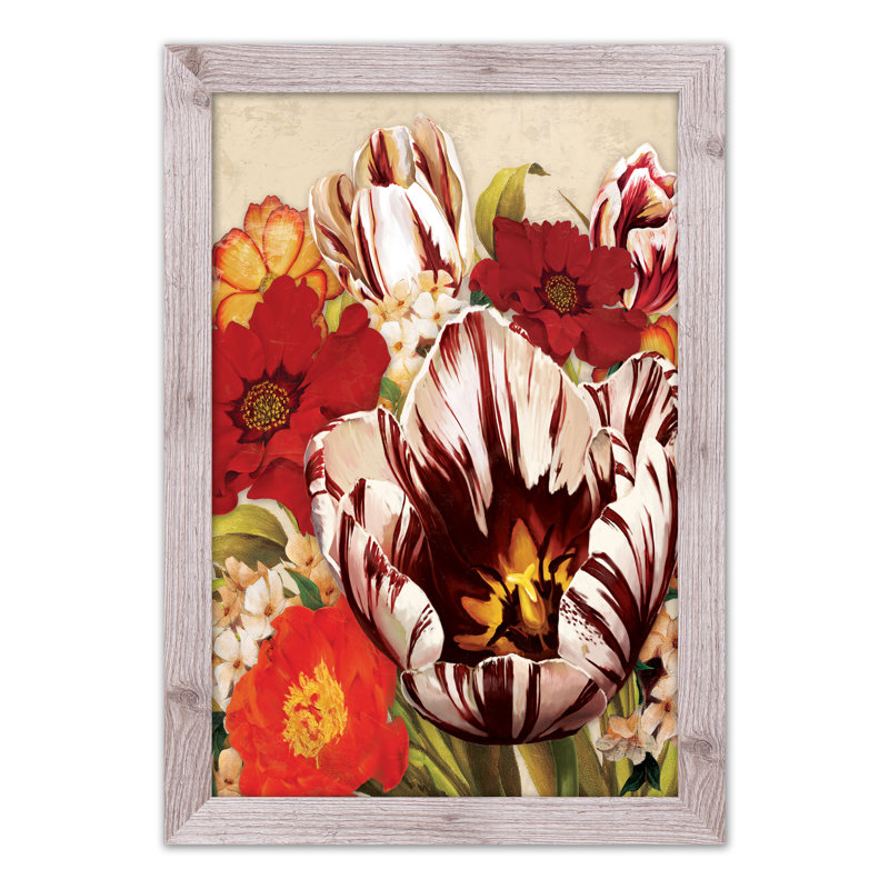 Red Bouquet, reproduction encadrée, H 30 po x l 20 po x P 0,75 po