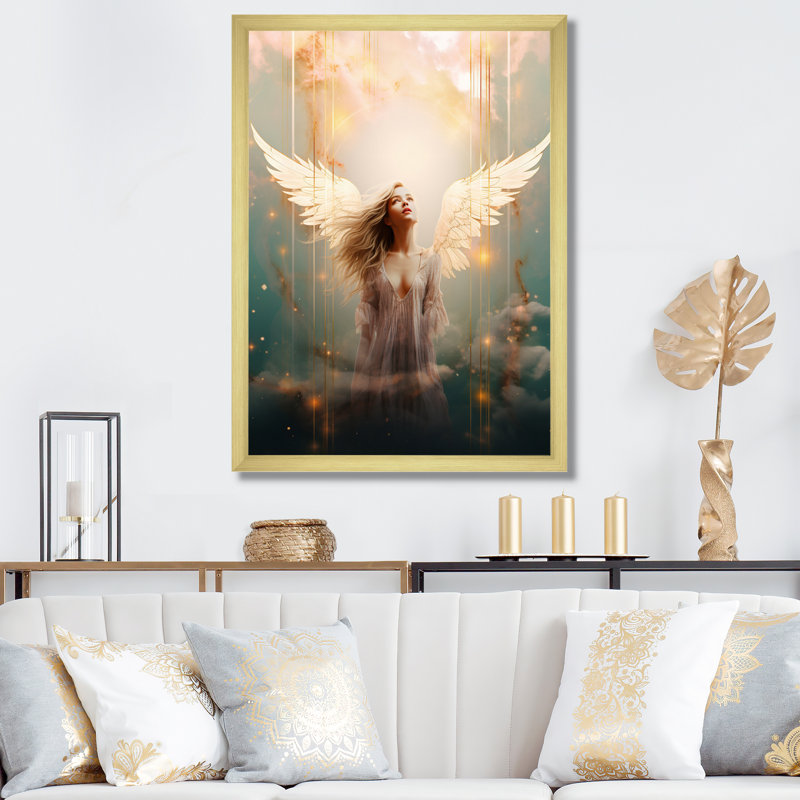 Glorious Ascendant Angel - impression, H 44 po x l 34 po x P 1,5 po, Cadre doré à une seule photo