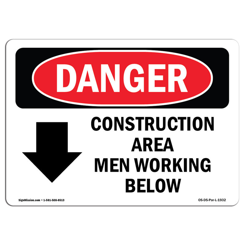 Danger Sign, 18" H x 24" W x 0.1" D