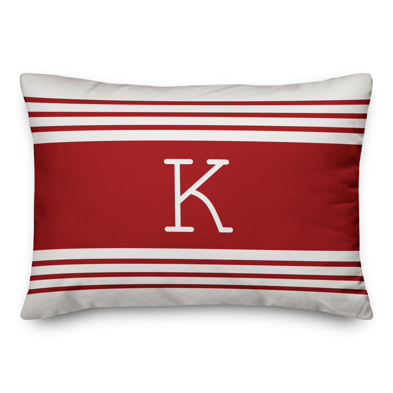  Coussin monogramme, K, Rouge